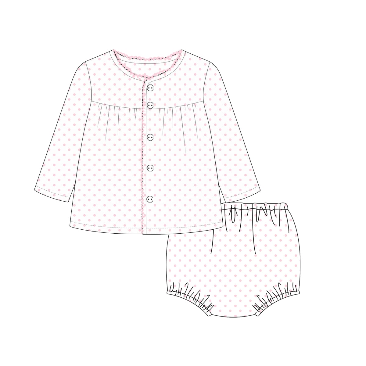 Baby Pink Bitty Dot Set extras!