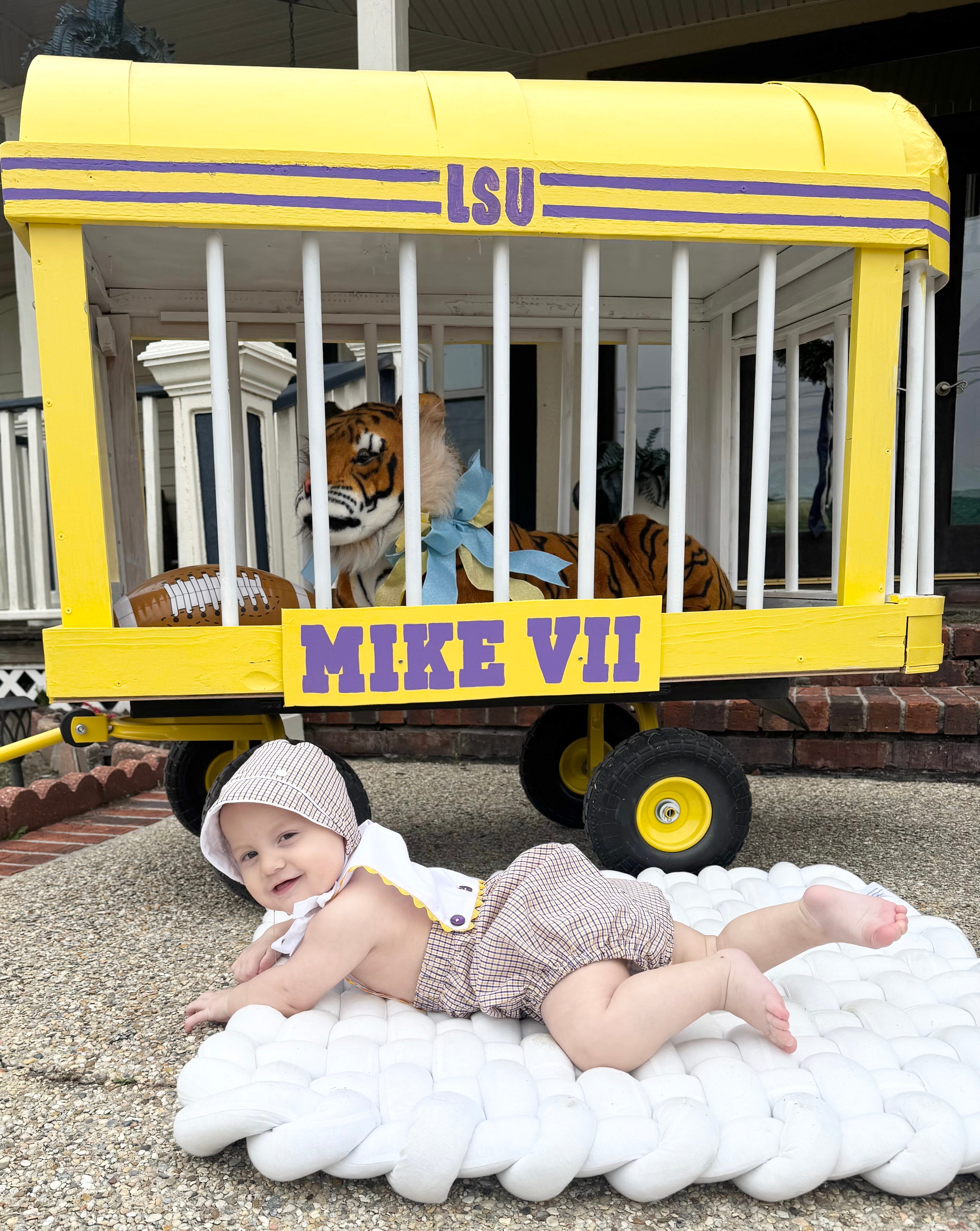 BOYS GEAUX plaid bonnet!