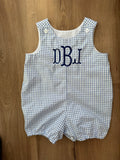 Unisex Blue Plaid Romper