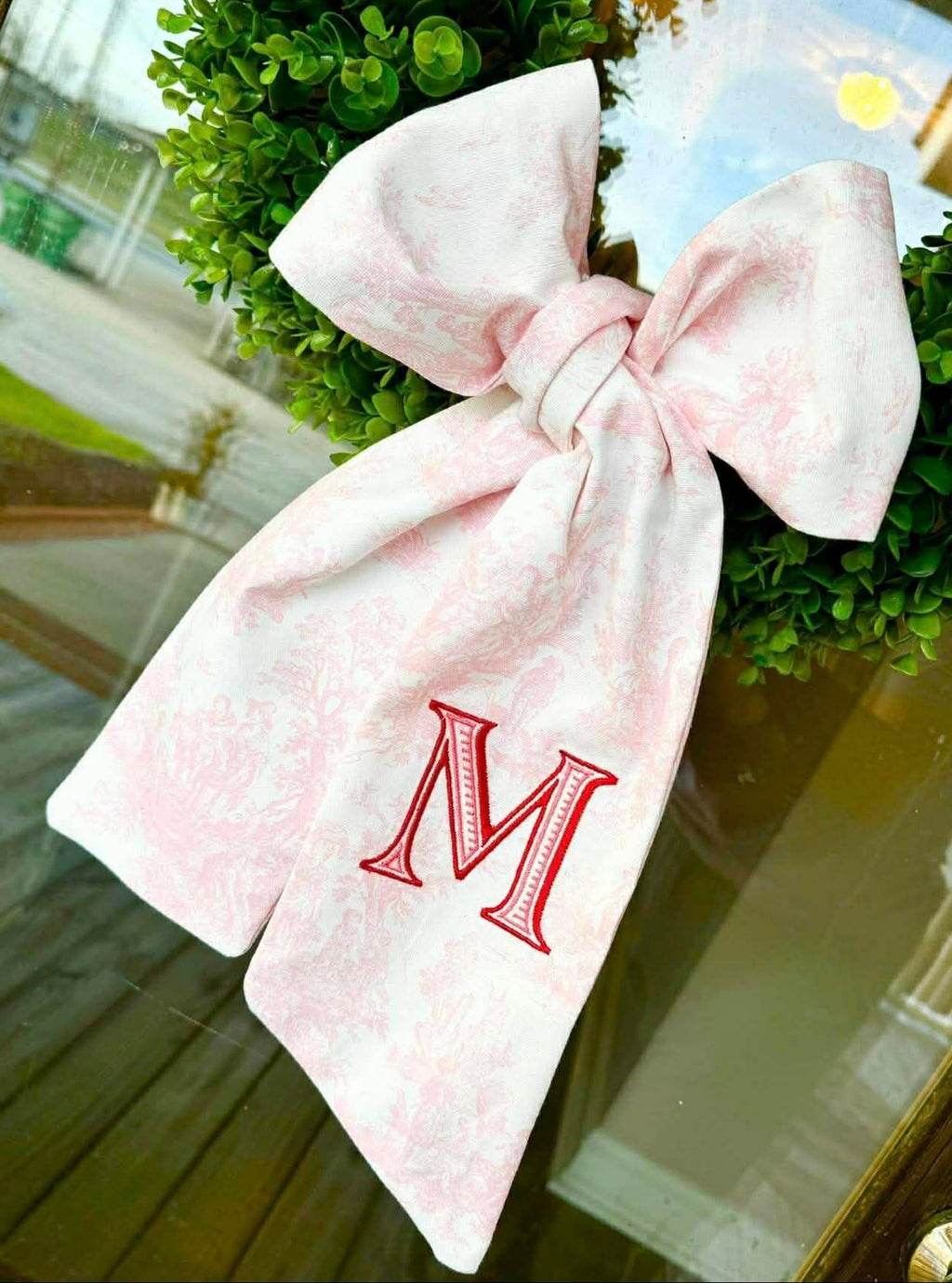 Single initial Pink Toile Sashes