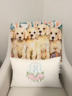 Embroidered Initial Pillow