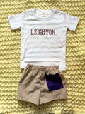Boys Plaid Shorts Set with Tee!💜💛