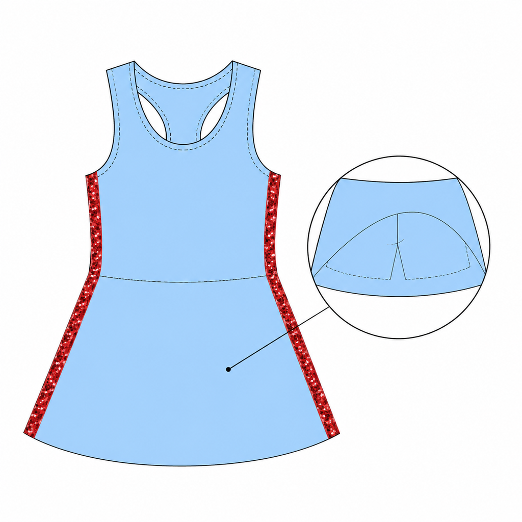 Girls sequins trim skort sets!