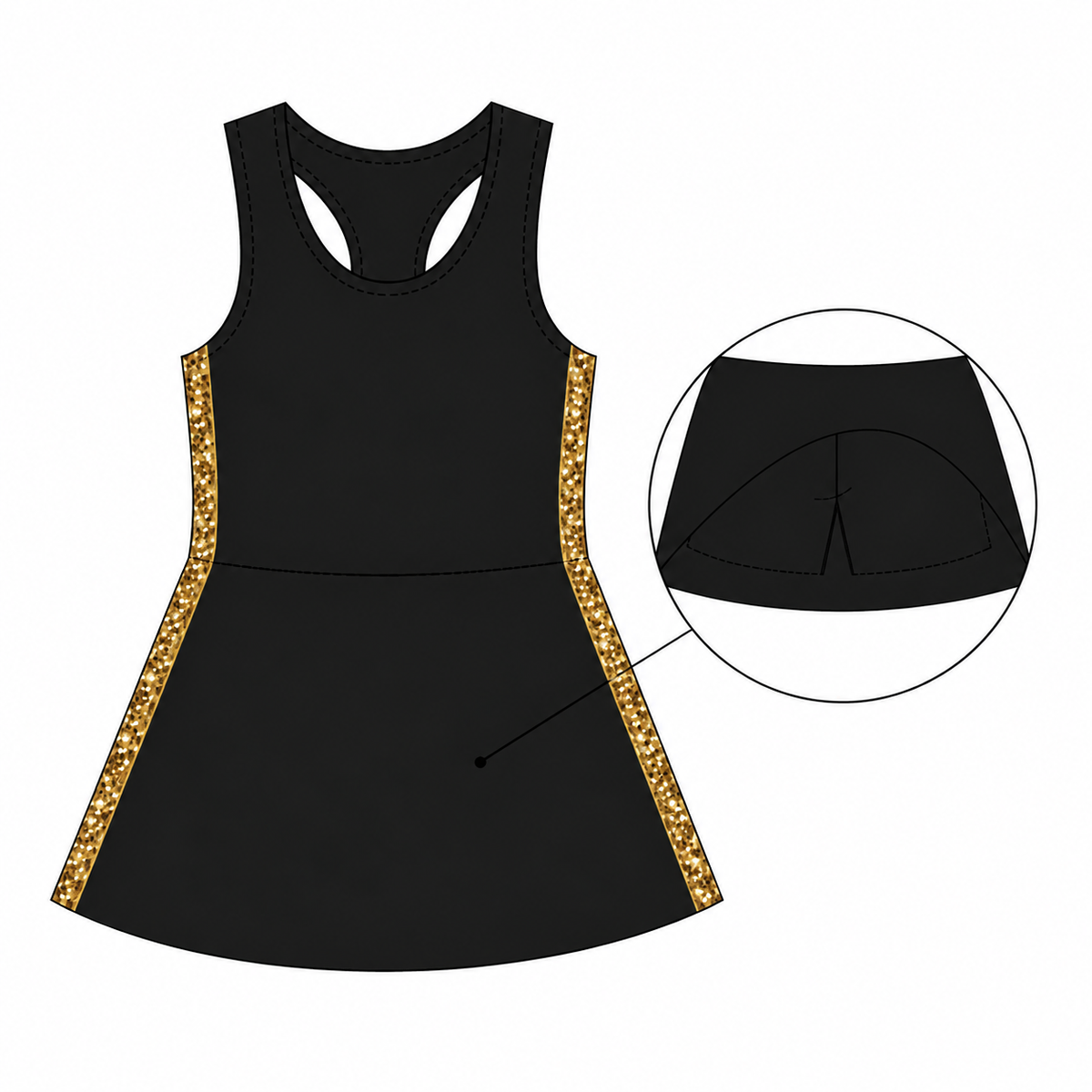 Girls sequins trim skort sets!