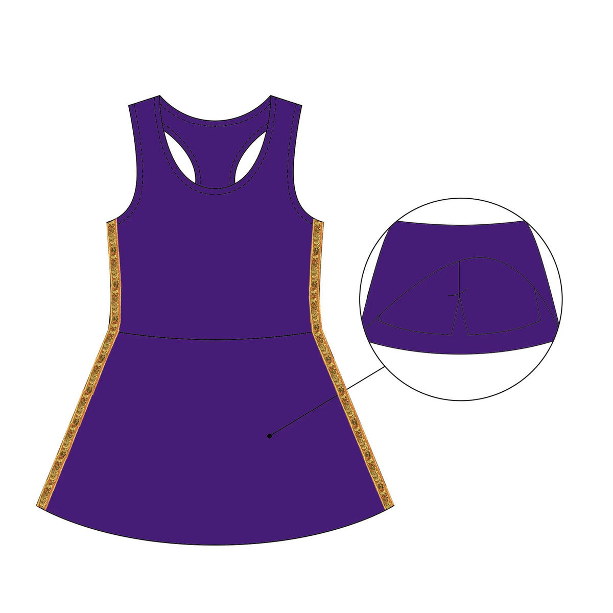 Girls sequins trim skort sets!
