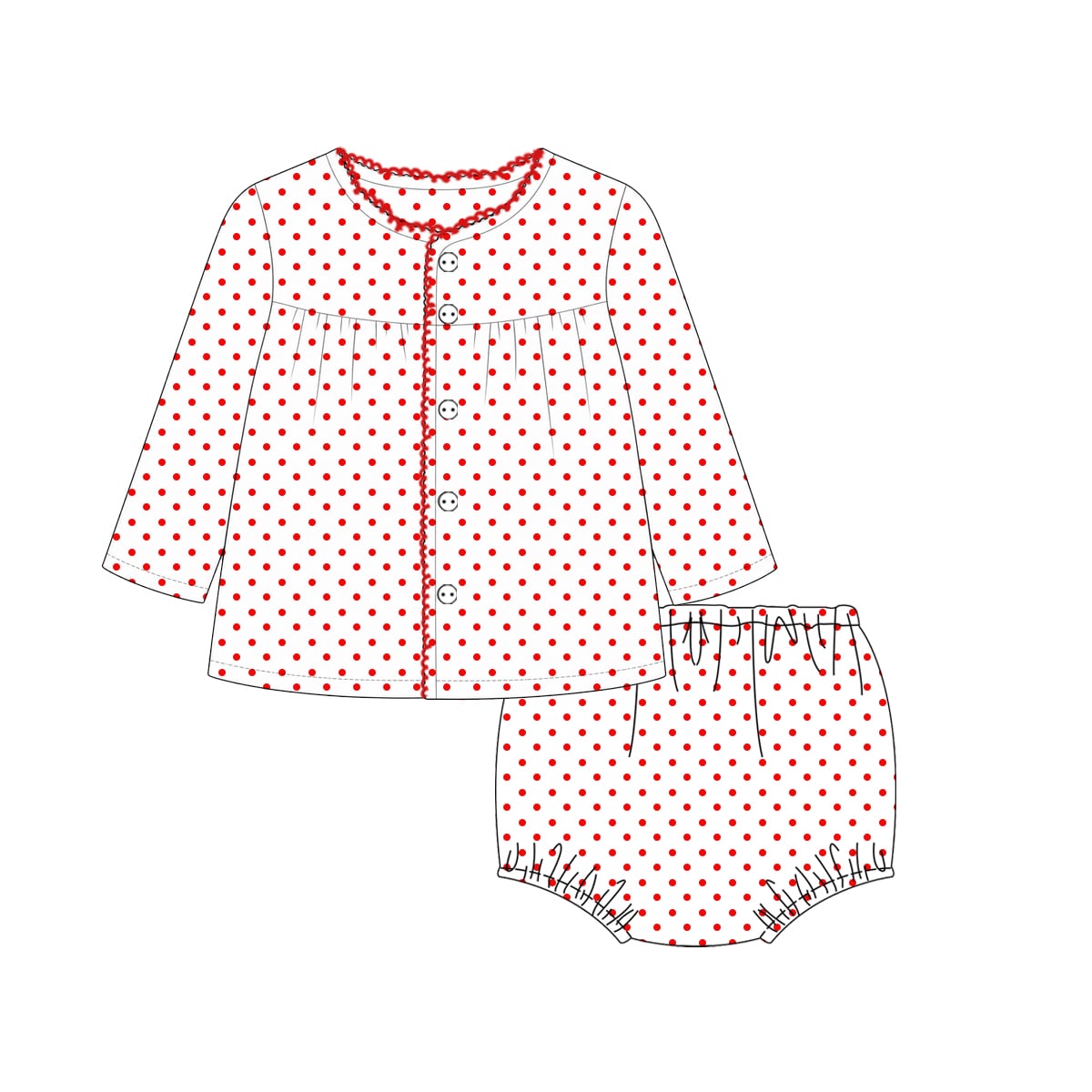 Red Bitty Dot extras