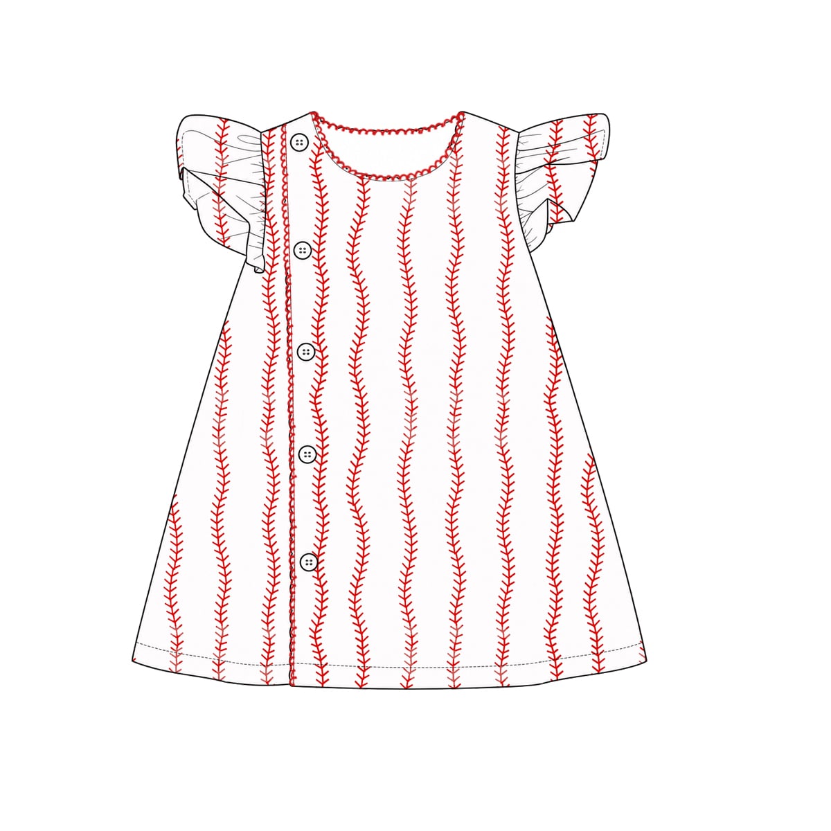 Baseball Picot Dresses